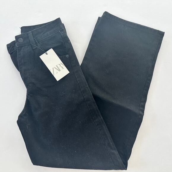 Zara Mid-Rise TRF Extra Curved Jeans Black Size 34 / US 2 NEW Mid Rise - Picture 2 of 4